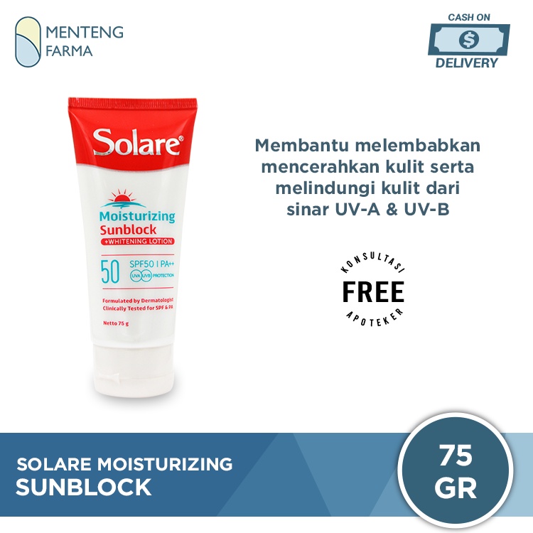 Solare SPF 50 Sunblock - Tabir Surya Melindungi dan Mencerahkan Kulit