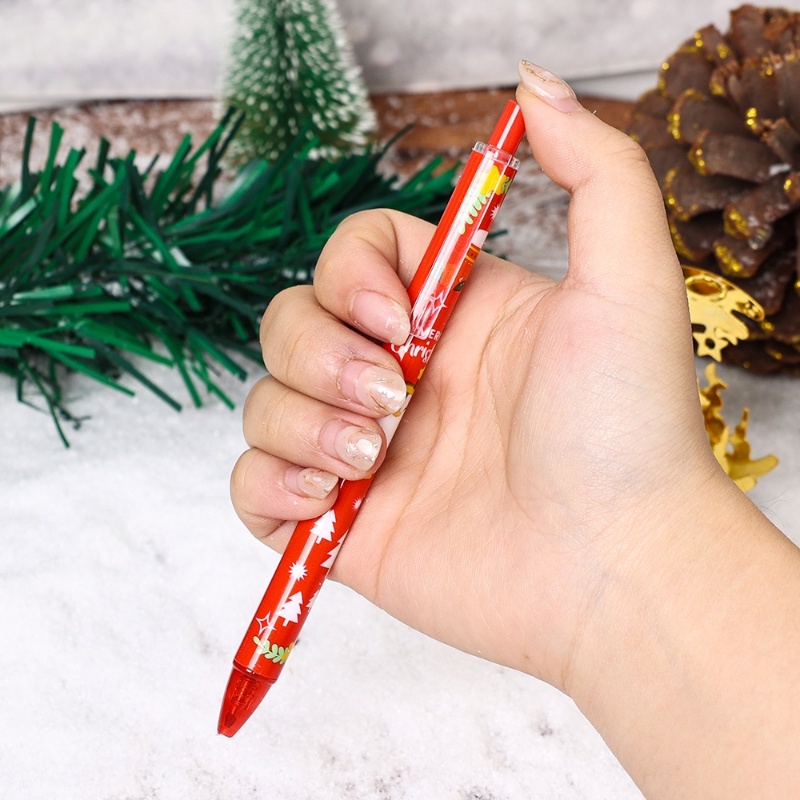 1pc Pulpen Gel Motif Kartun Natal Bahan Plastik Untuk Stationery Sekolah / Kantor