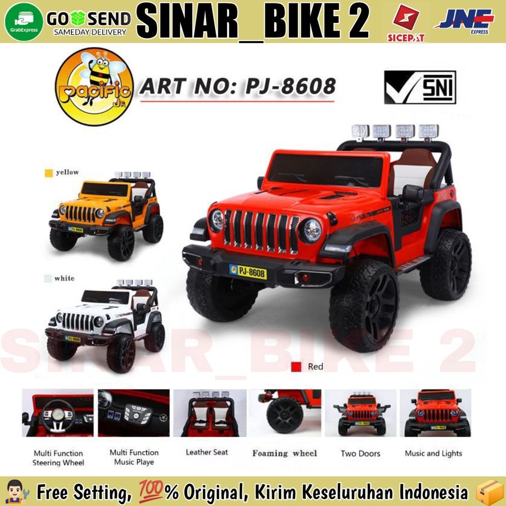 Mobil Mobilan Aki PACIFIC PJ 8608 Mobilan JEEP Mainan Anak