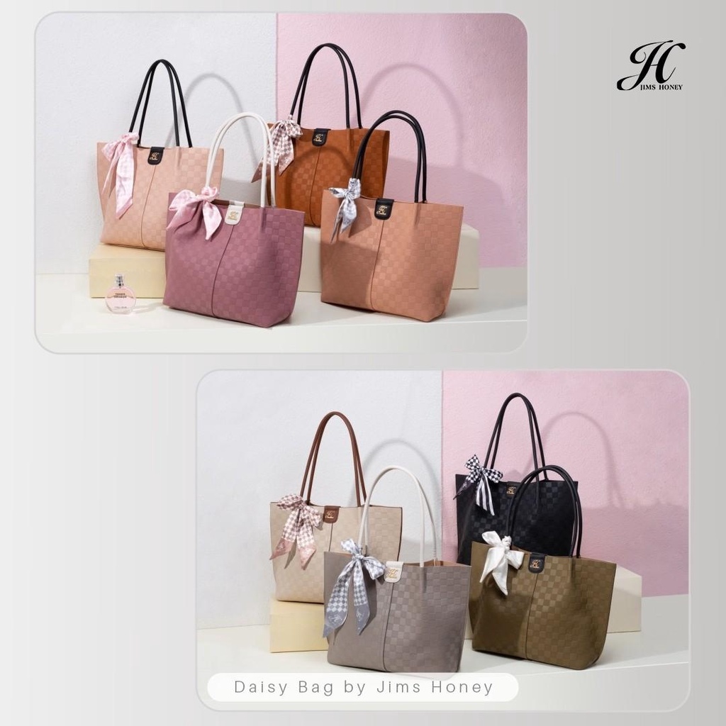 Jims Honey Daisy Bag Totebag Tas Kerja Wanita Free Scarf