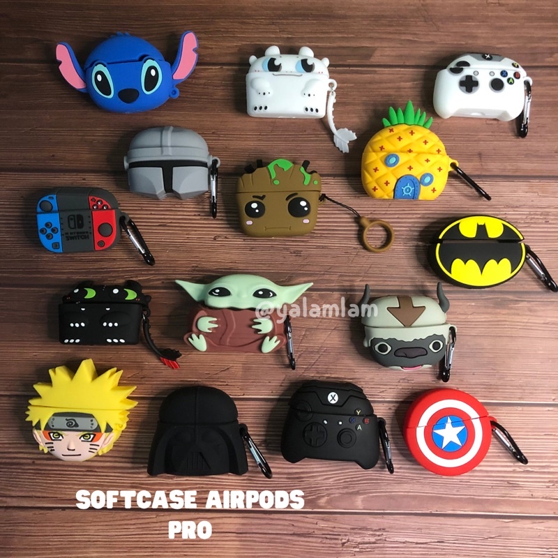 Case Airpods Pro Karakter Kartun 3D Softcase Mandalorian Spongebob Avatar Xbox Nintendo Shinchan (Bisa COD)