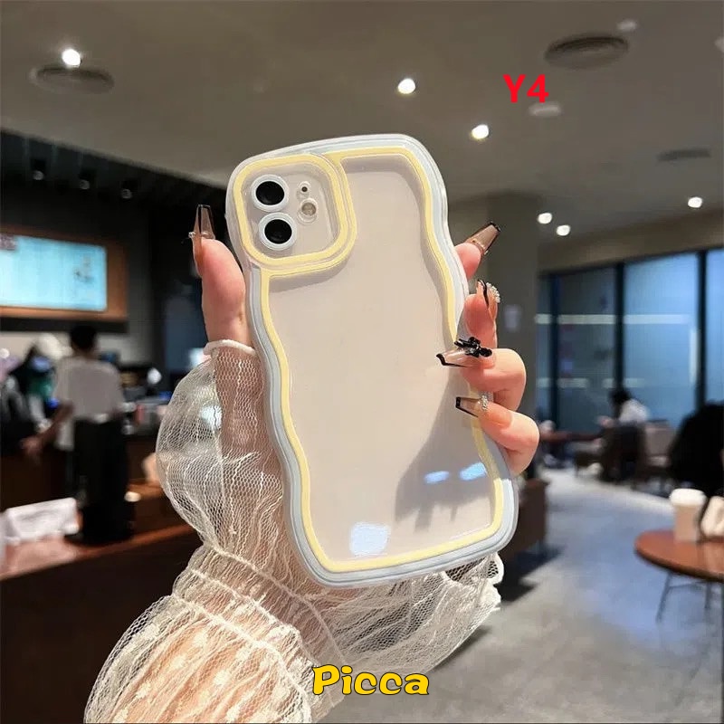 Soft Case Transparan Gelombang Warna Permen Untuk Vivo Y35 Y16 Y12 Y12i Y1S Y15 Y11 Y20i Y91 Y95 Y15s Y15A Y20 Y21 Y33s Y21s Y12s Y20s Y20s Y91C