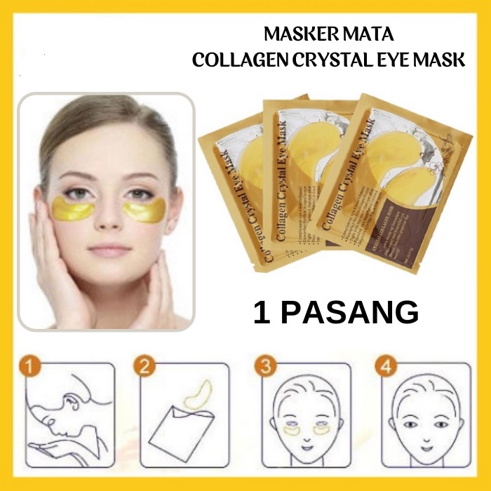 1 PASANG COLLAGEN CRYSTAL EYE BAG MASK GOLD Masker Emas Kantong Mata Panda Anti Aging Wrinkle Eyemas
