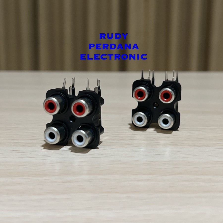 SOCKET SOKET RCA FEMALE 4 PIN LUBANG PCB DIP TANCAP BELL