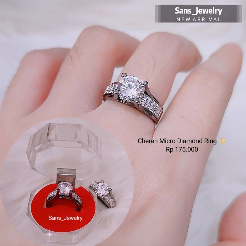 Cheren Micro Diamond Ring by Sans Jewelry Cincin Wanita Cincin Cewek Cincin Hitam Cincin Replika Ber