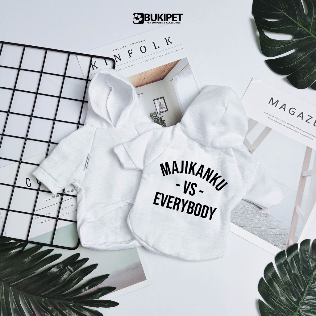 baju kucing anjing kelinci monyet lucu cowok cewek aksesoris hewan kecil - HOODIE MAJIKANKU VS EVERYBODY