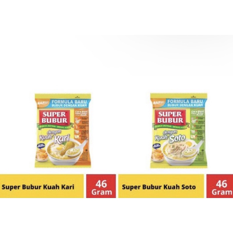 

Super bubur Kuah Soto & Kari - 46g