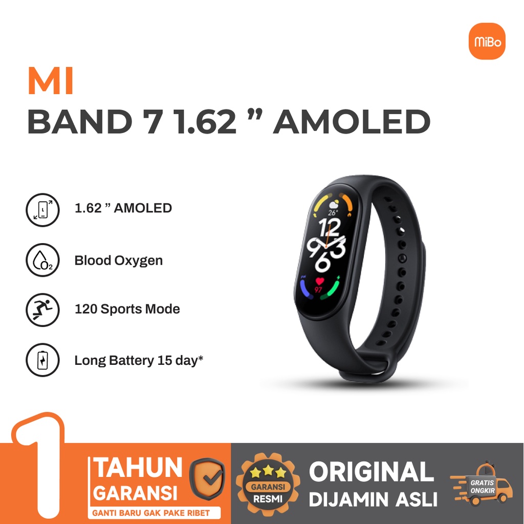 New Mi Band 7 1.62" AMOLED Smartwatch SpO2