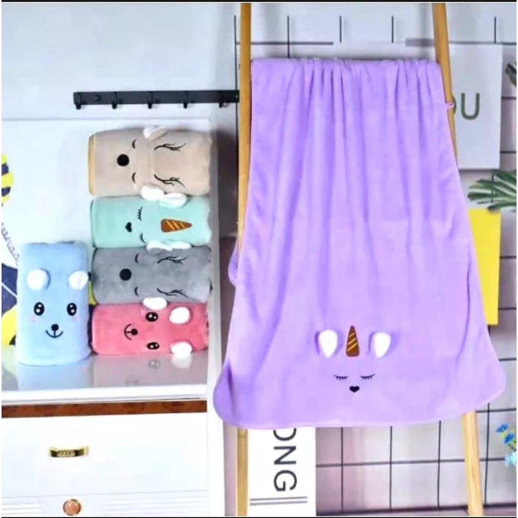 Handuk Micro Bulu / Handuk Kuping / handuk mandi bayi dan anak kuping/microfiber