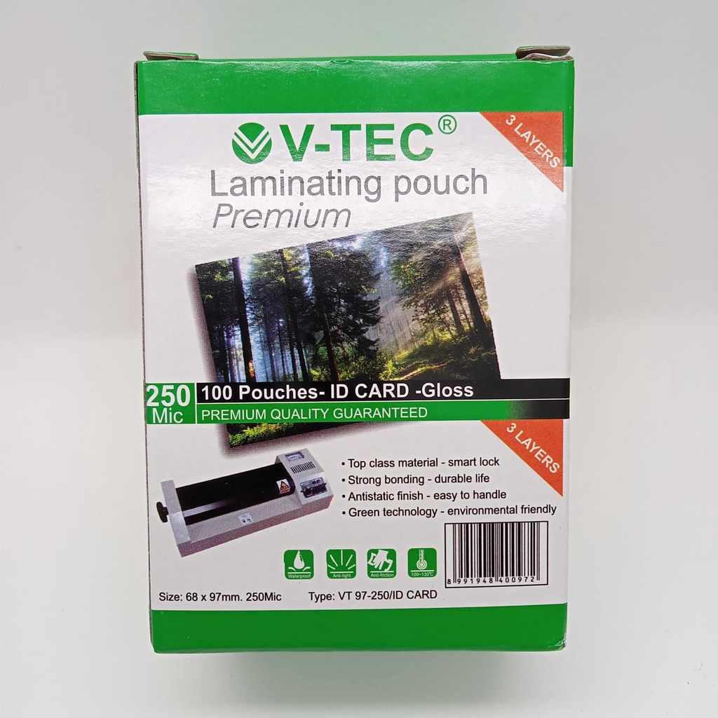 

LAMINATING POUCH ID CARD - VT 97-250 / ID CARD - PLASTIK LAMINATING