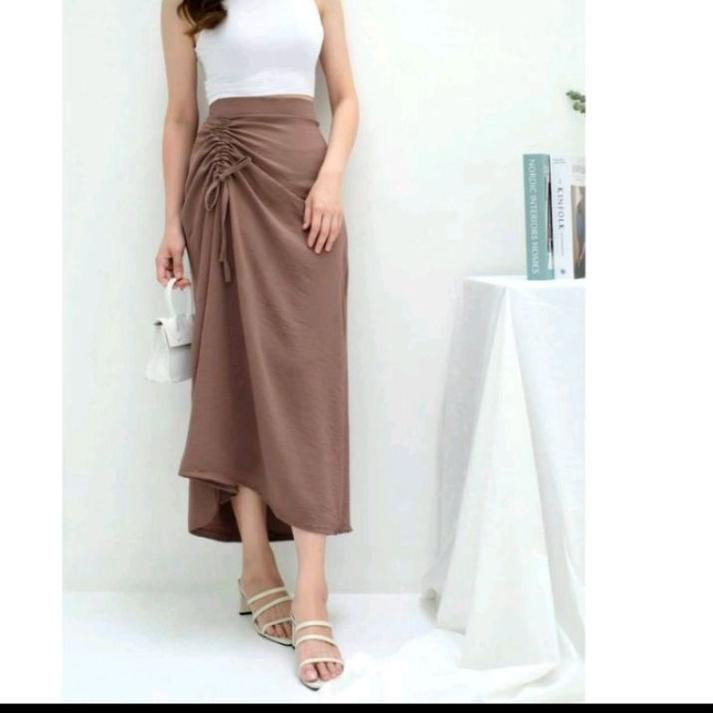 Viral ROK SKIRT TALI SERUT SAMPING/ROK WANITA SERUT SAMPING