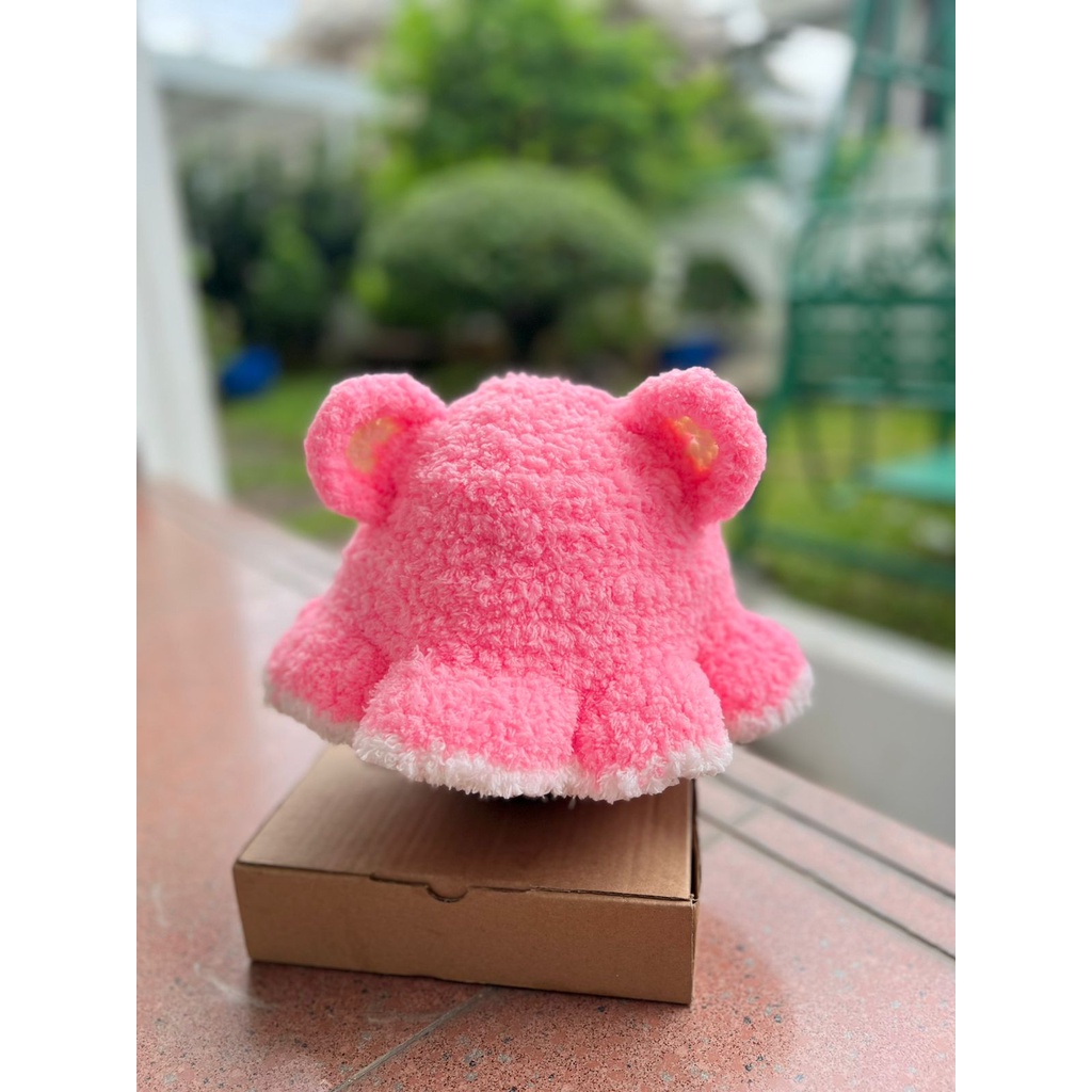 BEAR BUCKET HAT/ TOPI BERUANG RAJUT/ BUCKET HAT BULU