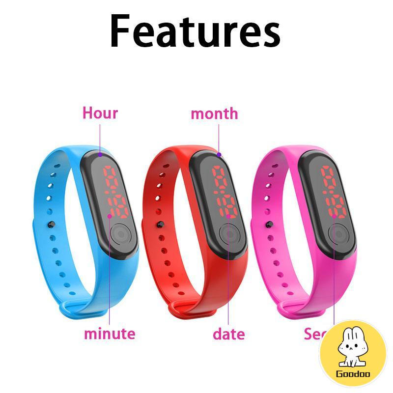 Olahraga Unisex Led Digital Watch Multicolor Bahan Silikon Jam Tangan Elektronik - SD -Doo