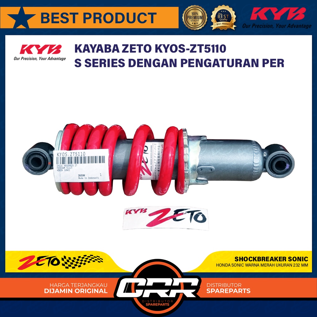 Shockbreaker Sok Belakang Sokbreker Kayaba Zeto Honda Sonic Sonik Tipe KYOS ZT 5110 S Series Spring 