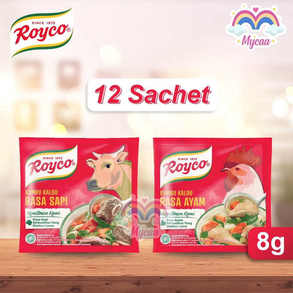 

Royco Bumbu Kaldu Sapi Ayam 8 gram renceng (isi 12 sachet) - Bumbu Kaldu Sapi Ayam, Penyedap Makanan, Bumbu Kaldu