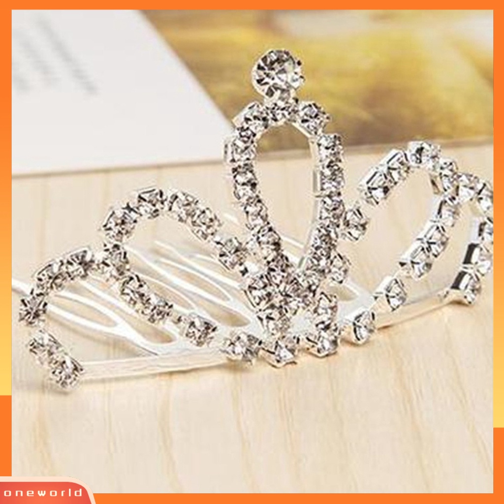 |Onewo Dress Mini Lengan Pendek Untuk Wanita| Jepit Rambut Bentuk Mahkota Tiara Princess Aksen Berlian Imitasi Untuk Anak Perempuan