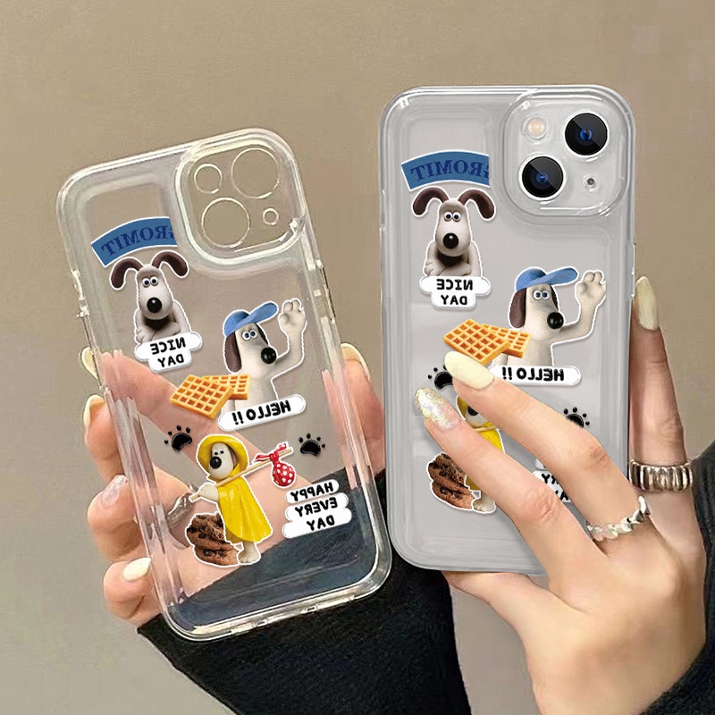 IPHONE Casing Ponsel Luar Angkasa Kompatibel Untuk Iphone14 13 12 11 Pro Max XS Max XR X 14 8 7 Plus Se2020 2022 Anjing Lucu TPU Akrilik Transparan Shockproof Back Cover