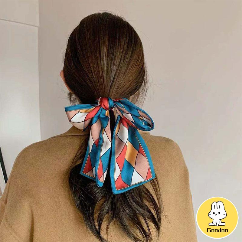 Syal/Ikat Kepala/Ikat Rambut Multifungsi Elegan/Desain Pita Prancis Wanita S -Doo