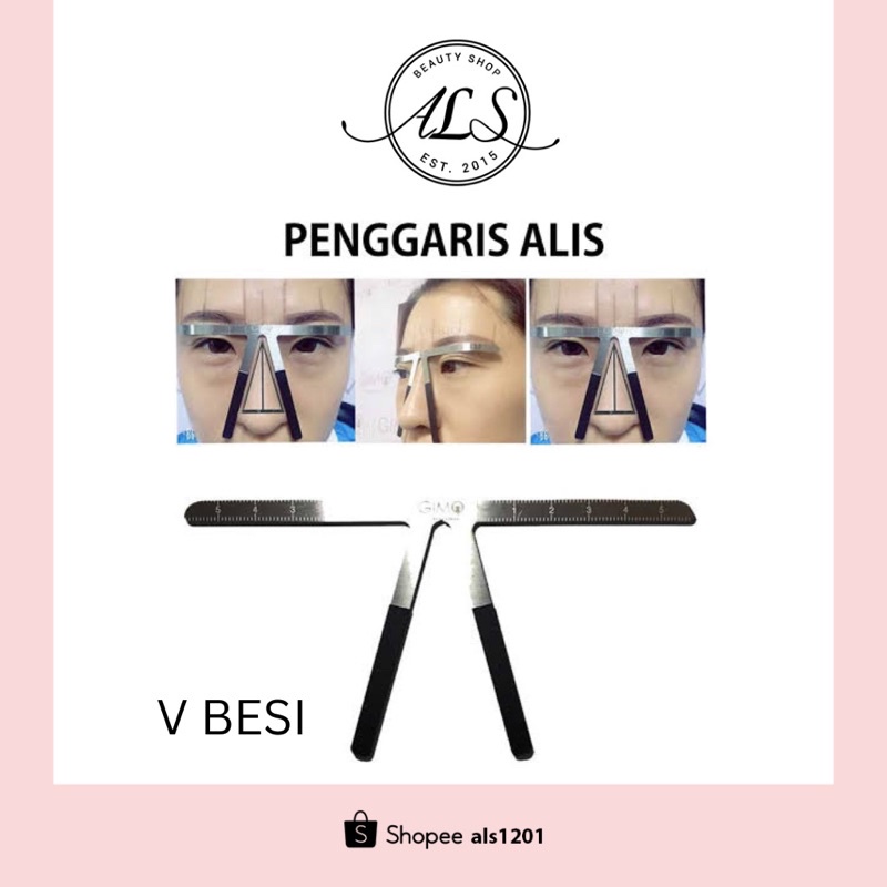 

Penggaris pengukur alis V besi Cetakan Alis Best Seller