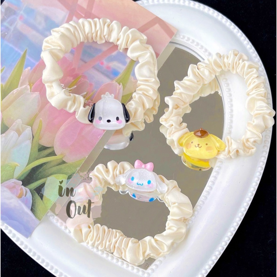 IKAT RAMBUT SANRIO CINAMOROLL PURIN KUROMI POCHACCO MELODY DEWASA ANAK ANAK LUCU ESTETIK / SCRUNCHIE SANRIO ACC46