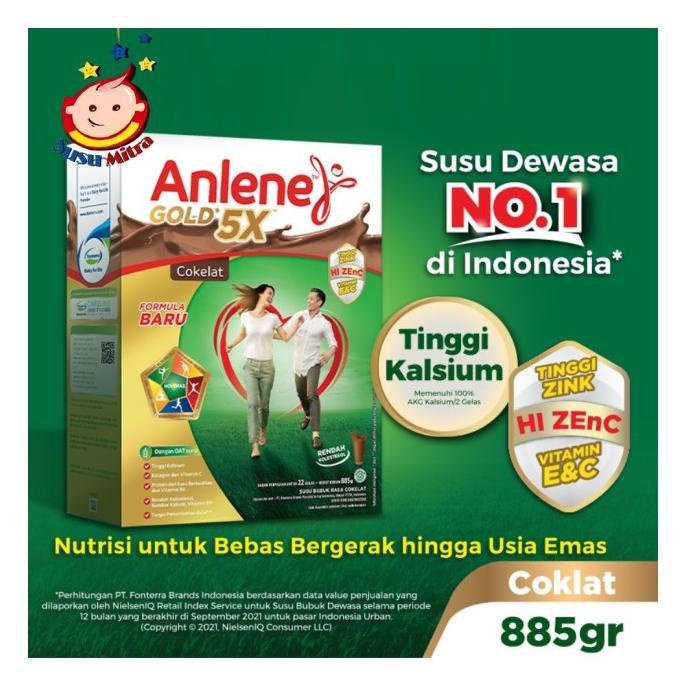 

[ COD ] Anlene Gold 5X Susu Bubuk Cokelat 885g-Tulang, Sendi & Otot