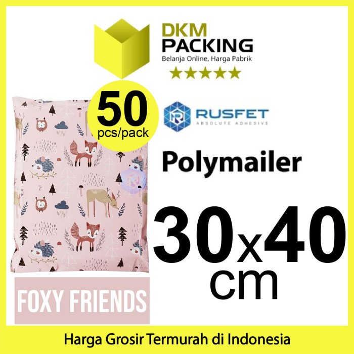 

Hadir Polymailer 30X40Cm Polimailer Amplop Plastik Packing Motif Fox /Pack Terbatas