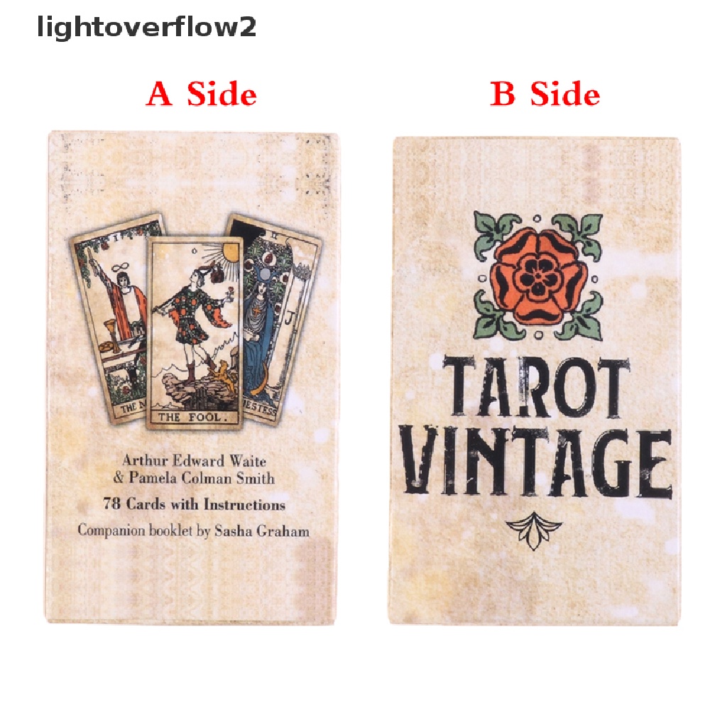 (lightoverflow2) Kartu Tarot Ramalan Ramalan Keluarga Gaya Vintage Untuk Pemula