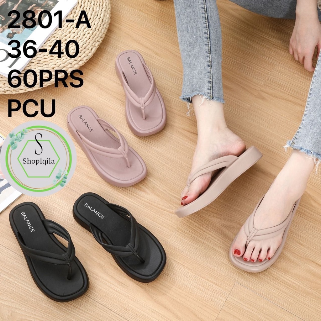 Sandal Jepit wedges Wanita Import Slippers Korean Bahan Jelly Balance 2801-A (36-40) sandal wanita terlaris