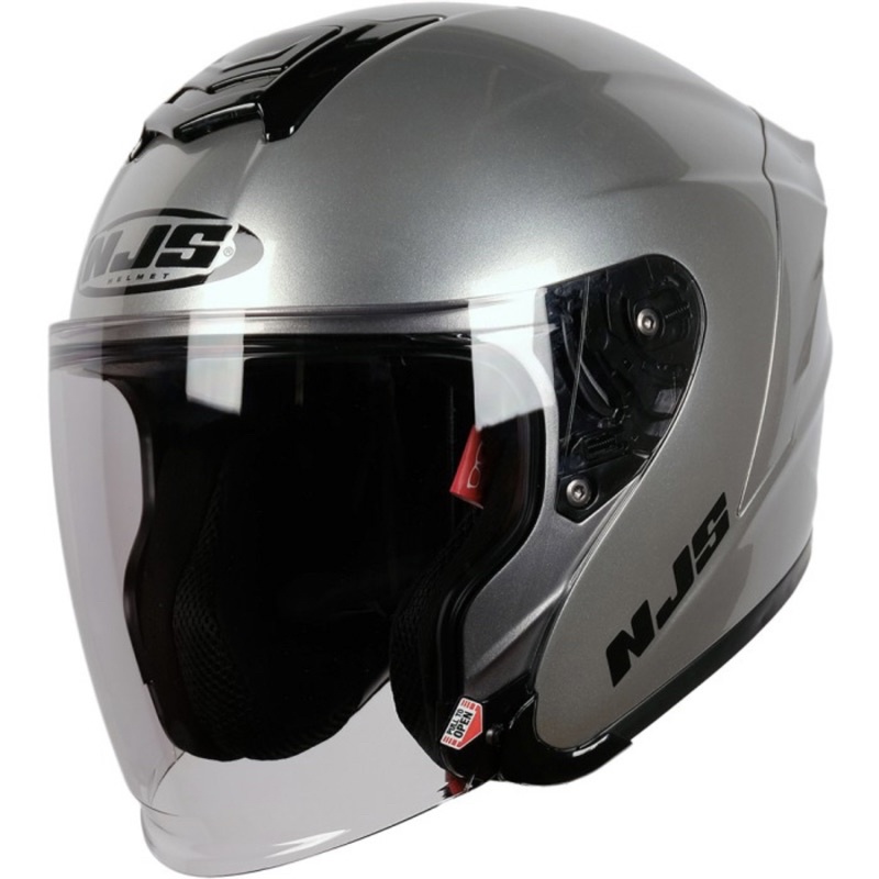 NJS KAIROZ HELM HALF FACE-SILVER STEEL