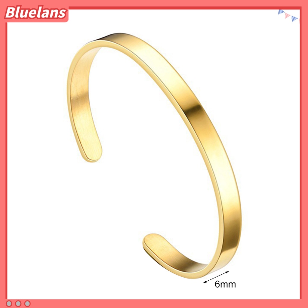 Gelang Bangle Bahan Stainless Steel Warna Solid Untuk Pria Dan Wanita