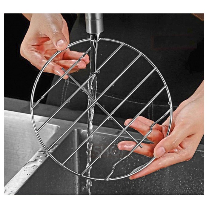 tatakan panci wajan kukusan stainless anti panas steam rack alas