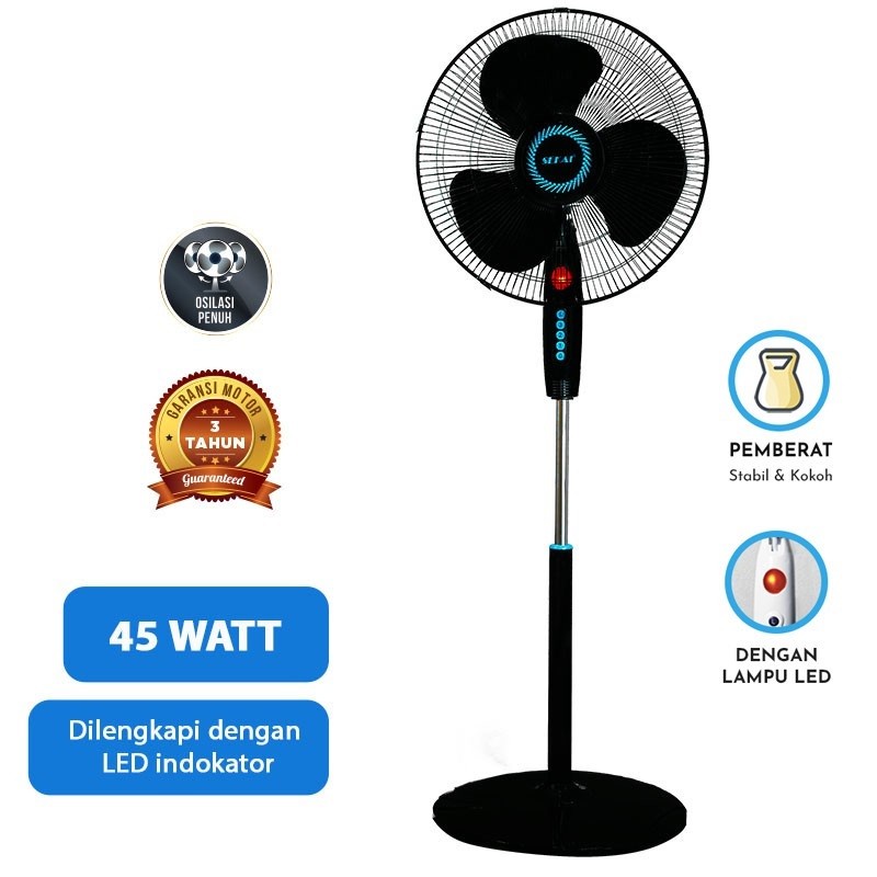 Sekai SFN1621 Stand Fan 16 inch Kipas Angin Berdiri 45 Watt SFN-1621