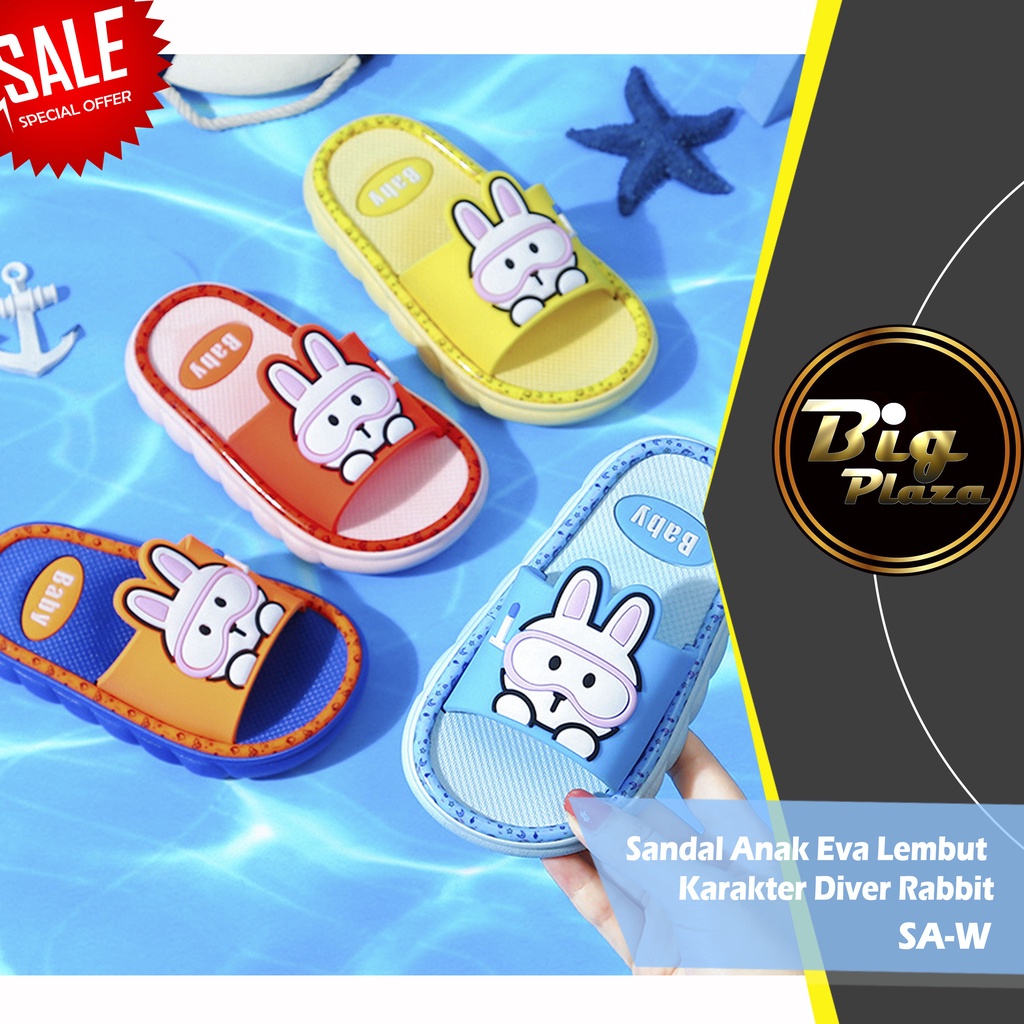 SA-W Sendal / Sandal Anak Eva Lembut Karakter Diver Rabbit 0834