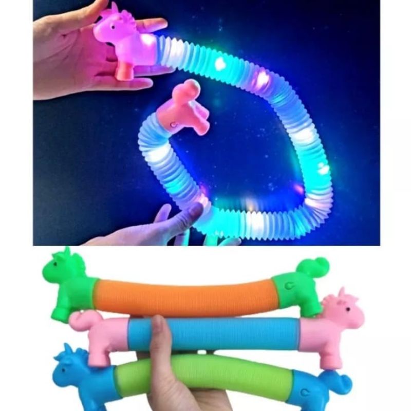 Mainan Anak pipa led  lampu warna warni  Light Up Pop led anak Pipes / Mainanlampu warna warni anak Murah lampu LED Harga 1 pc Mainan Anak Pipa Led Lampu Warna Warni