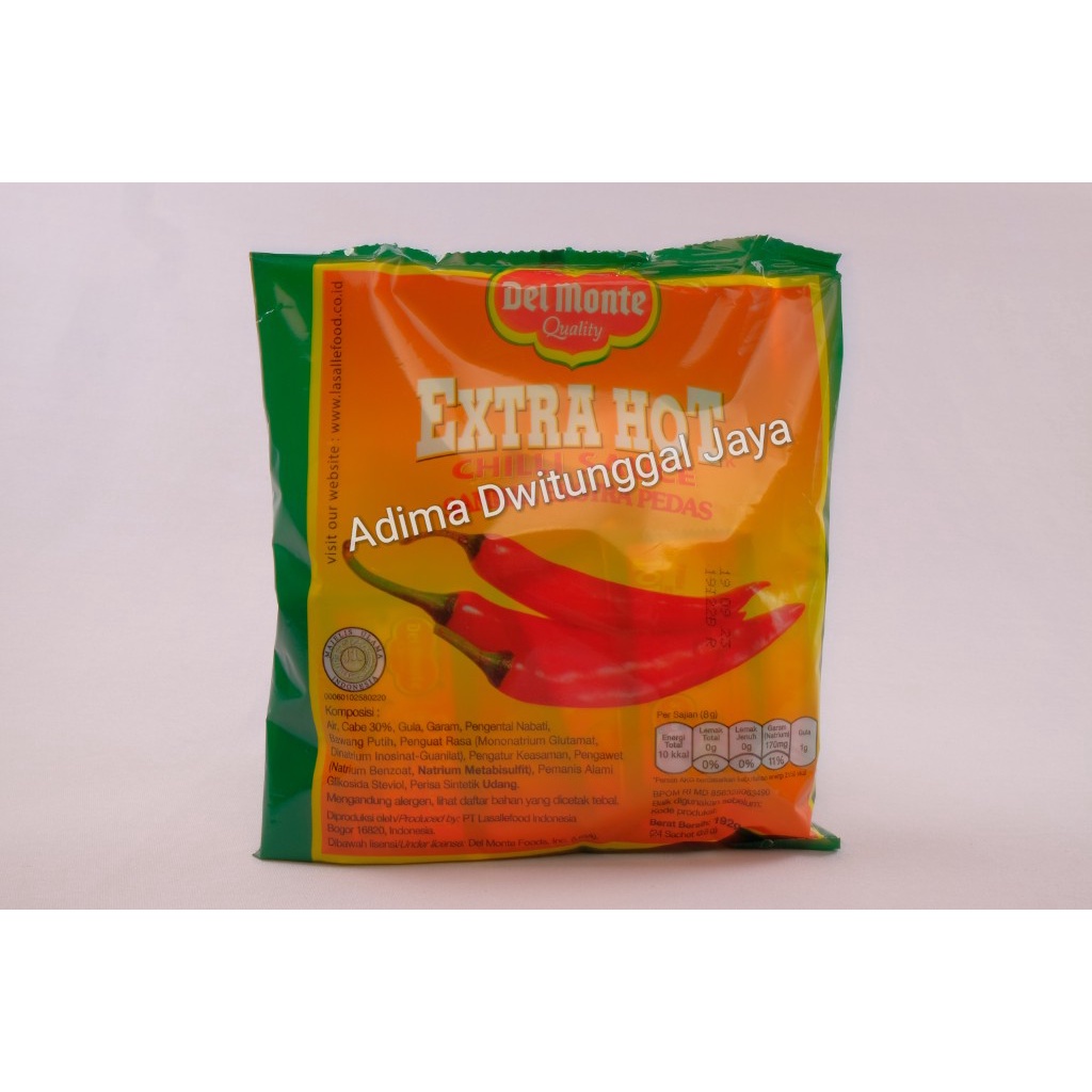 Delmonte Extra Hot Chili Sauce / Sambal Extra Pedas Sachet 24's x 8 gr