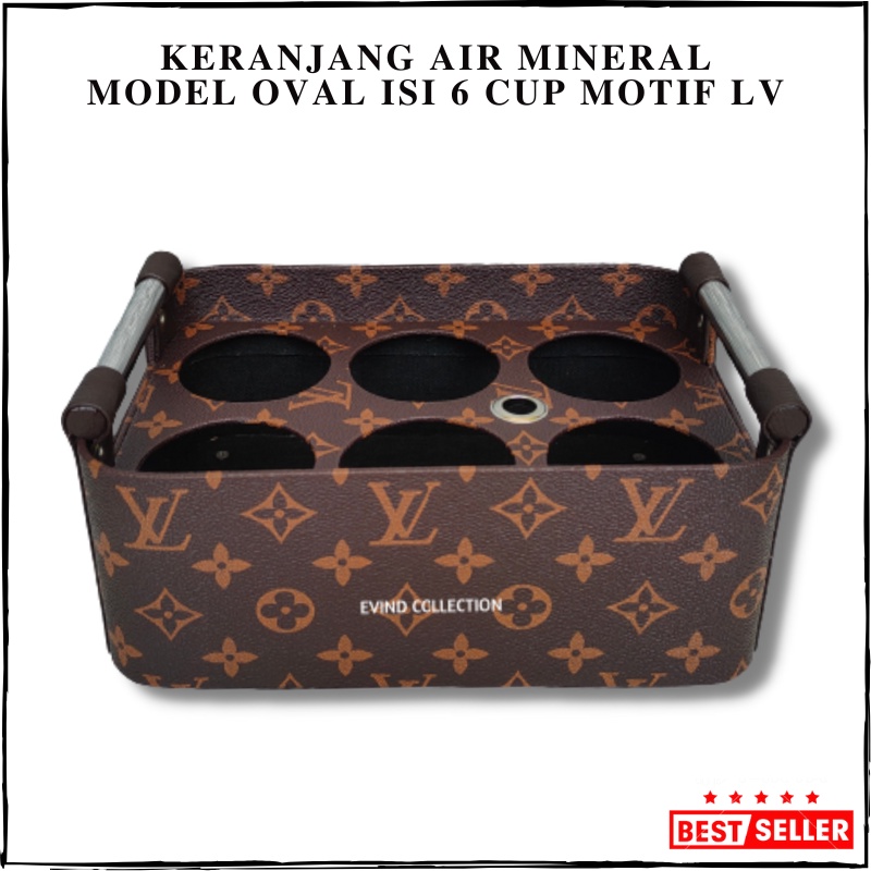 Keranjang Air Mineral Gelas Model Oval Isi 6 Cup Motif Tempat Aqua Gelas Kulit SIntetis