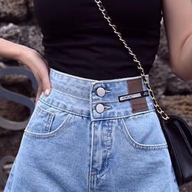 Jeans boyfriend wanita hot pants jumbo celana jeans pendek sobek ootd korean style ripped highwaist jens short pants celana jeans cewek seksi hot kekinian xxxxl size