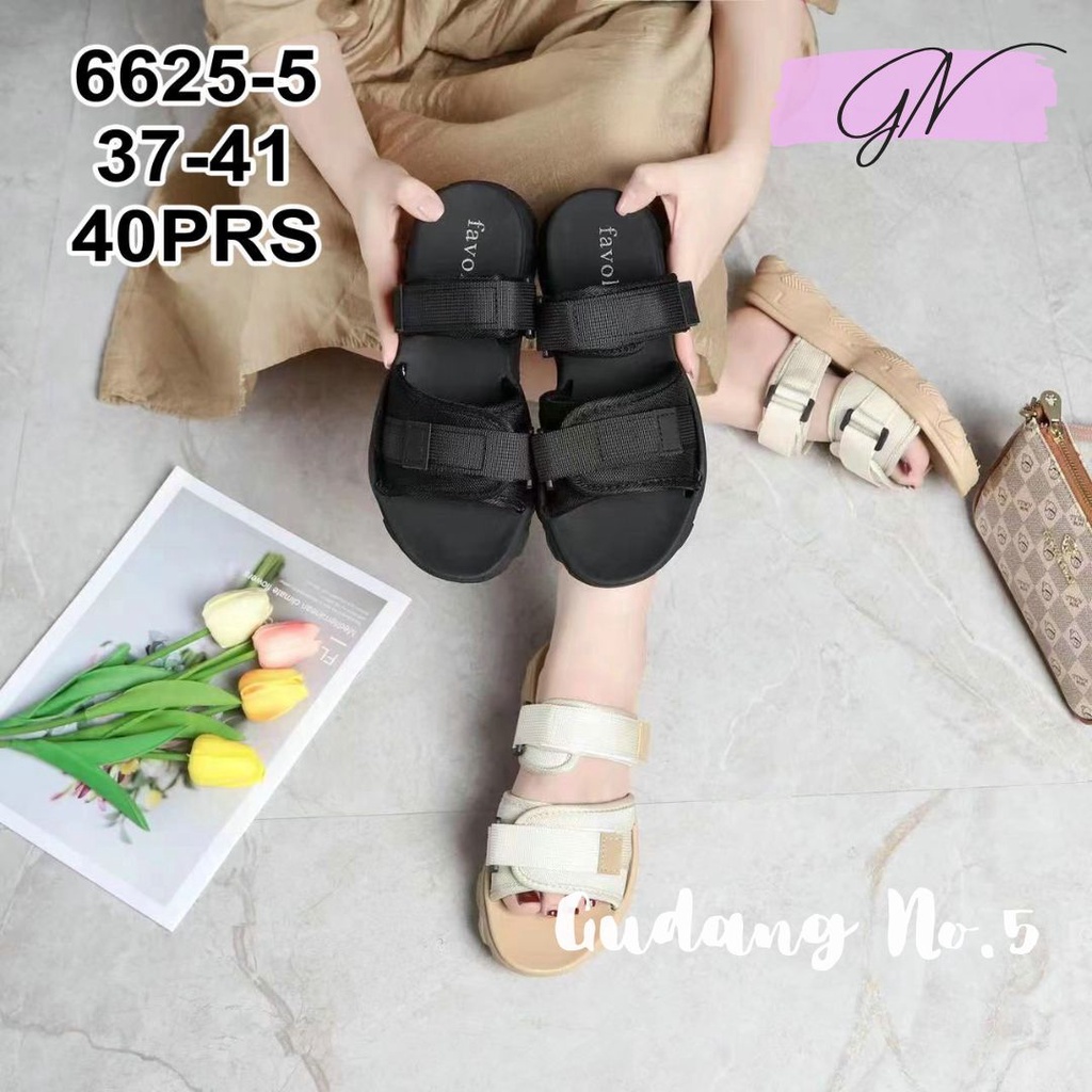 GN-6625-5 Sandal Selop Model Strap Tali Dua Sandal Gunung Import Favoli PVC