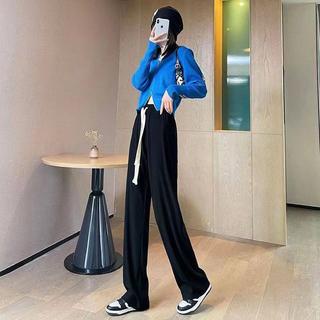 DF CPG259 Celana Panjang Wanita Straight Hight Waits Snakebone Pattern Wide Leg Pants