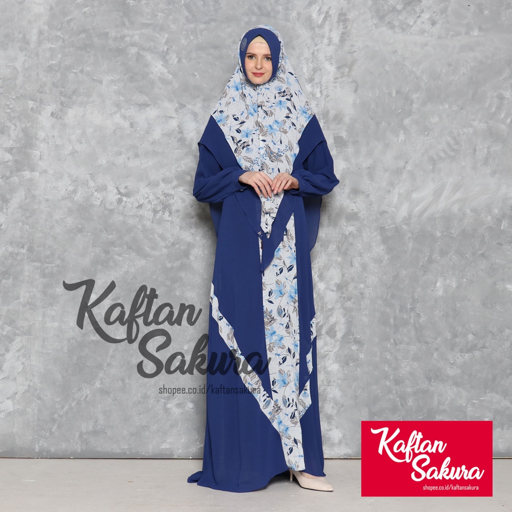 gamis syar'i free khimar busana muslimah terbaru bahan siffon premium by kaftansakura