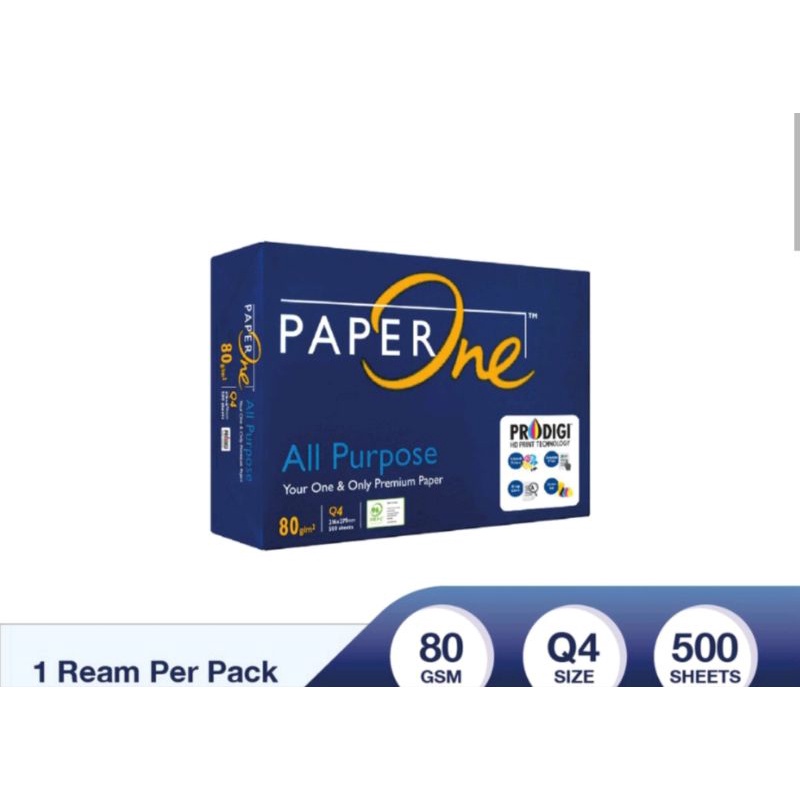 

PaperOne Kertas Quarto 80gr 1rim (500 lembar) Kertas HVS Q4 Kertas Fotocopy (TERMURAH)