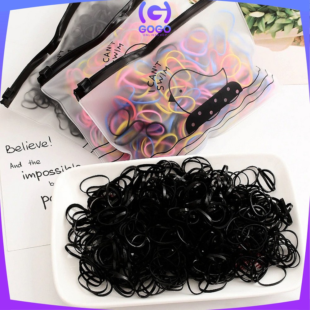 GOGO-C12 Karet Ikat Rambut Polos Sekitar 1000 PCS - Bahan Karet Murah FASHION IMPORT WANITA