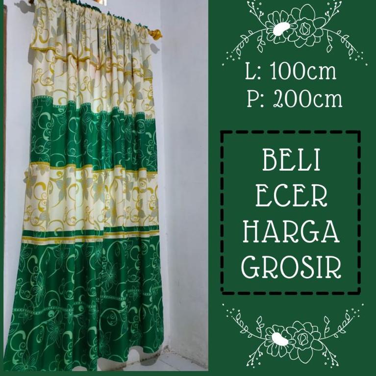Gorden Pintu Kamar Kamar Tidur Bahan Katun Tebal dan Halus Ukuran 1x 2 Meter ▫ MJW.18Oc22g