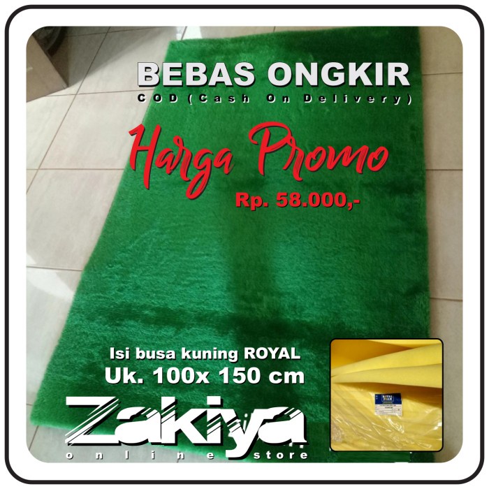 KARPET BULU karpet bulu busa rasfur kecil uk 100x150x2,5 cm - Hitam kamar tidur tebal rasfur anti sl