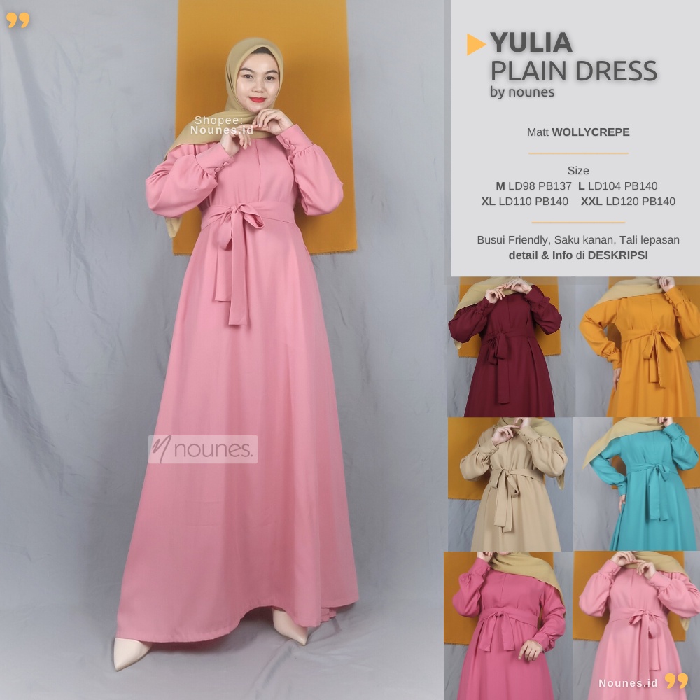 DEFECT Gamis Polos Reject matt Lady Zara n Wollycrepe Syahira Jenny Yulia Plain Dress Cacat Minor