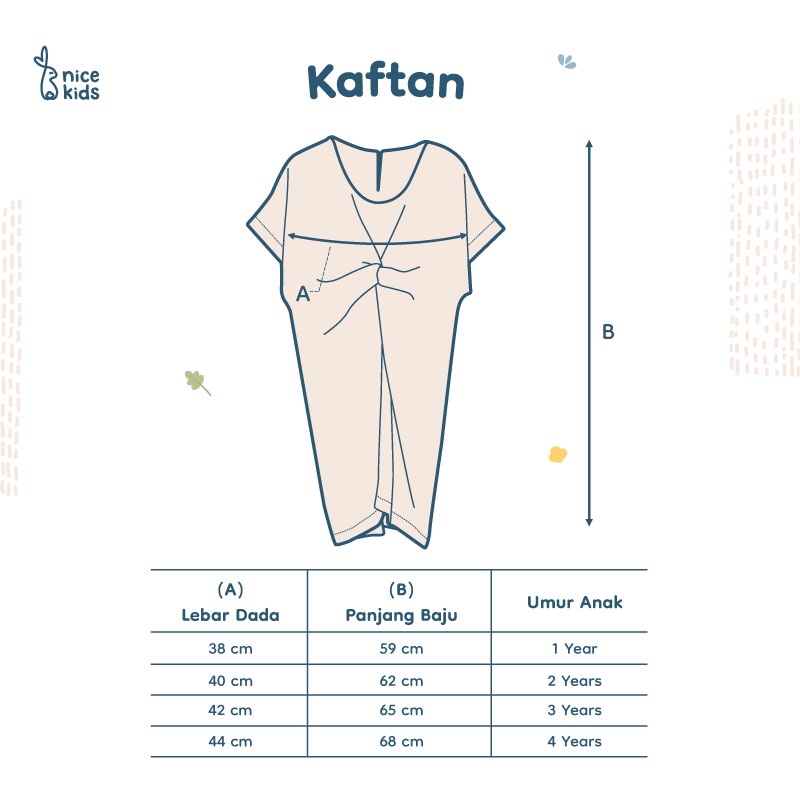 [RAMADHAN CLEARANCE SALE] Nice Kids - Kaftan Dress Terusan Anak Perempuan (Pakaian Muslim Lebaran Anak Perempuan 1-4 Tahun)