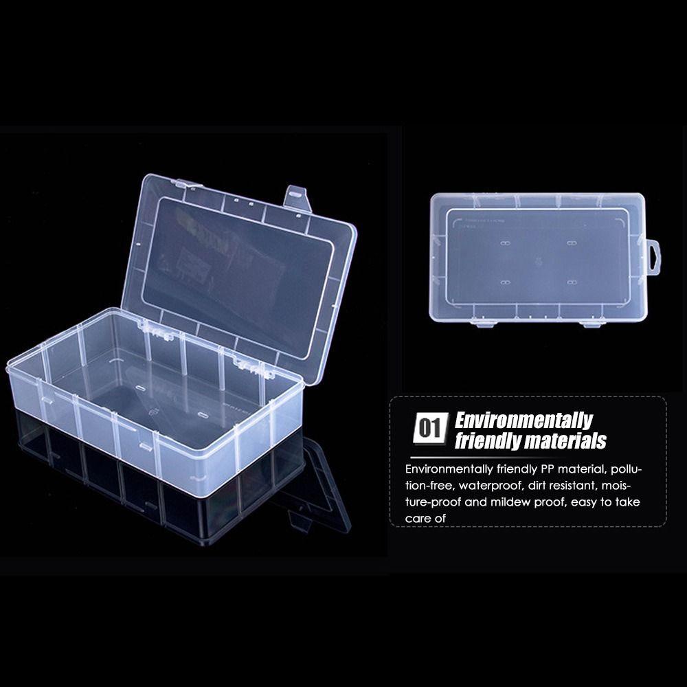 Solighter Kotak Penyimpanan Transparan 3ukuran Serba Serbi Organizer Square Small Items Case