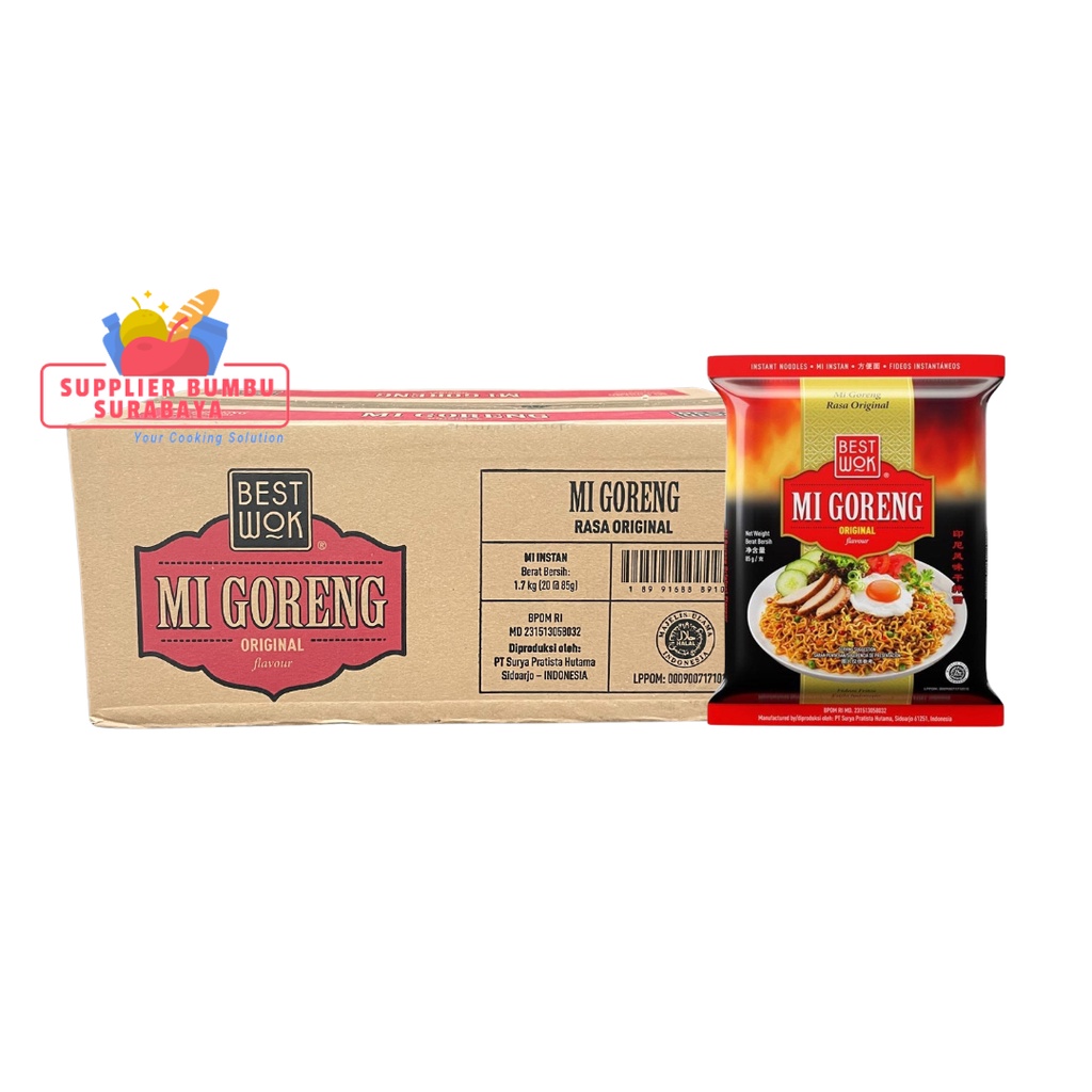 Best Wok Mie Instant Goreng Original Hot Spicy Blackpepper Seafood Mi Instan Bestwok 85g Kemasan BOX isi 20 pcs