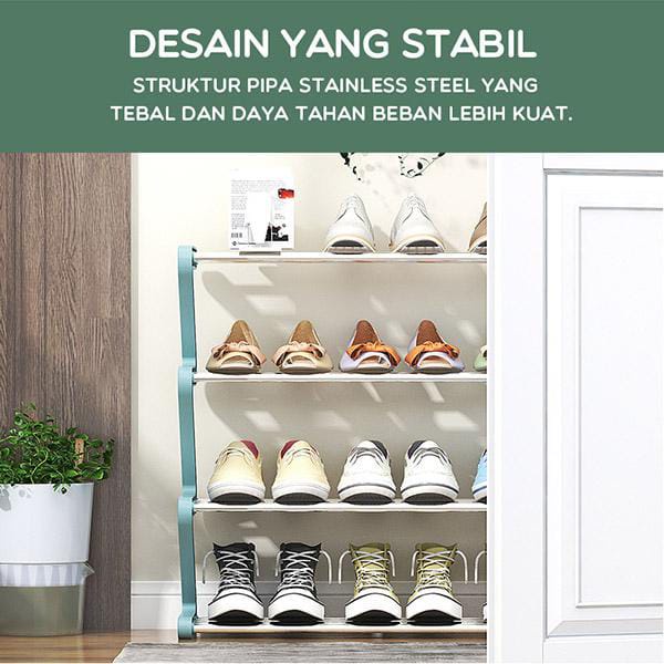 KHANZAACC BONBOX BFS703 Rak Sepatu 4 Susun Anti Karat