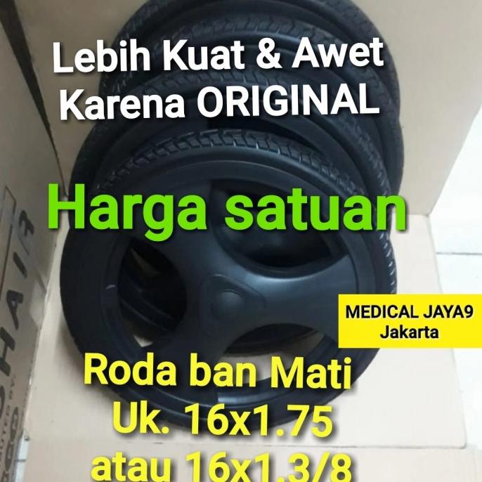 RODA UKURAN 16 BAN MATI Sparepart Kursi Roda Travel Avico Sella